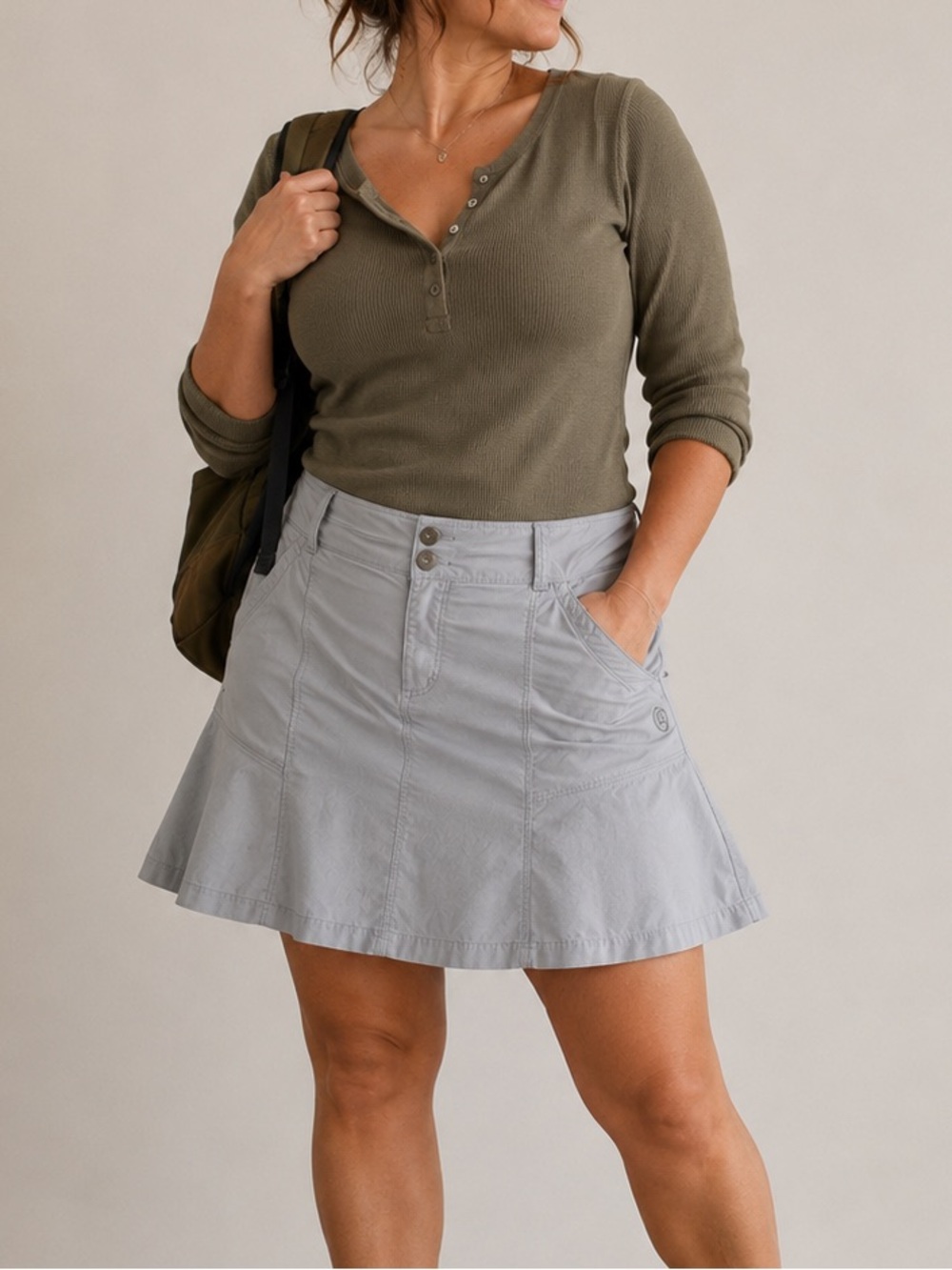 MOUNTAIN HARDWEAR Ripstop Hiking Skirt 10‎ Outdoor Camping Gorpcore Travel Gray